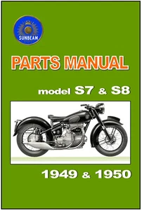 SUNBEAM Parts Manual S7 & S8 1949 & 1950 Replacement Spares Catalog List - Picture 1 of 4