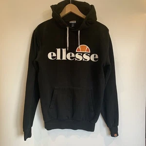 Ellesse Hoodie Adult Size Uk 8 Black Pullover Spell Out Logo Casual Women's - Picture 1 of 13