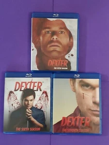 DEXTER TV SERIES SEASONS 5 6 7 BLU RAYS 9 DISCS SERIAL KILLER MICHAEL HALL  - Picture 1 of 4