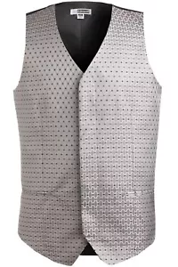 Men's Brocade Dress Vest Silver, Formal Waste Coat Suit 2XL - Picture 1 of 18