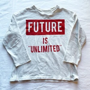 Zara Future Is Unlimited Boys Long Sleeve Shirt 128cm White & Red Cotton Blend - Picture 1 of 6