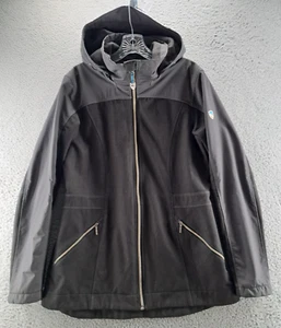 Kuhl Klash Trench Jacket Womens Medium Gray Carbon Hooded Full Zip Parka Outdoor - Picture 1 of 14