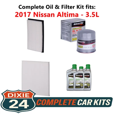 2017 Nissan Altima 3.5L Complete Air, Oil & Cabin Filter Kit (0W-20) Foto 1 de 4
