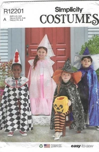 Simplicity Costumes 12201 Pattern ~ Clown, Princess, Witch Hat Boys & Girls 3-8 - Picture 1 of 2