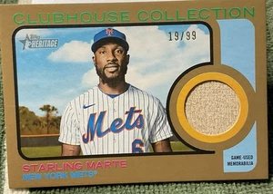 2022 CLUBHOUSE COLLECTION RELIC CARD 19/99 STARLING MARTE CCR-SM TOPPS HERITAGE - Bild 1 von 2