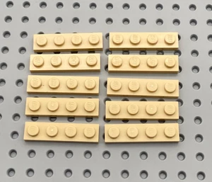 LEGO® 10x Platte Bauplatte 1x4 flach 3710 beige - Bild 1 von 1