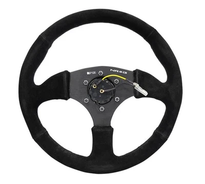 NRG RST-023MB-S RST-023MB-S Reinforced Steering Wheel Blk Suede Comfort Grip - Image 1 of 4