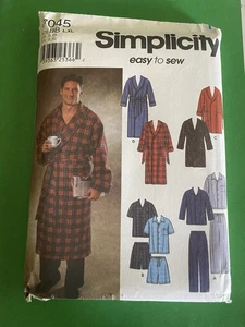 Simplicity 7045 Patterns Men's Pajamas Robe Sz BB L-XL UNCUT - Picture 1 of 2