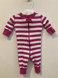 Hanna Andersson Baby Schlafanzug rosa Streifen Größe 0-3 Monate - Bild 1 von 3