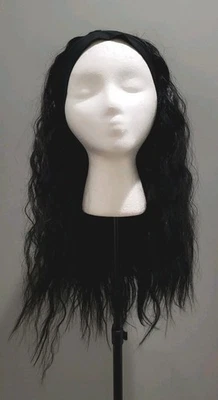Black Water Wave Headband Women's Synthetic Full Wig 20" long Adjustable - Image 1 of 4