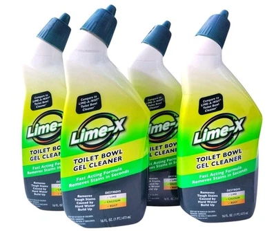 Lime-x Liquid Toilet Bowl Gel Cleaner, Removes Lime Calcium Rust 4 Pack 16 oz Ea - Image 1 of 4