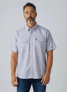 Wrangler George Strait Collection Kurzarm Button Down Hemd Gr. XL Blau Pa - Bild 1 von 6