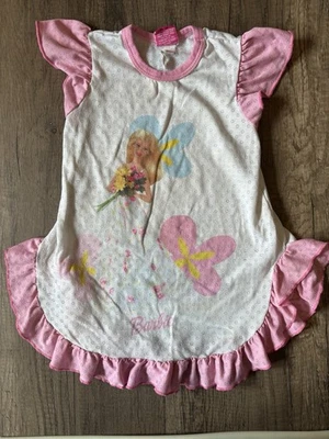 Vintage 90s 2000s  Y2K Barbie Nightgown Pajamas Doll Pink Ruffle Eyelet 4T - Image 1 of 4