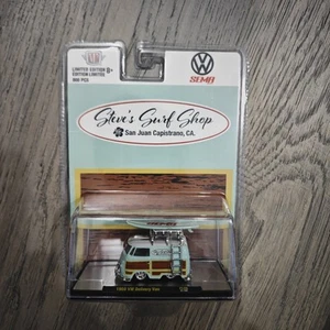 M2 Machines sema Steve’s Surf Shop 1960 VW Delivery Van 1/800 green htf - Picture 1 of 12
