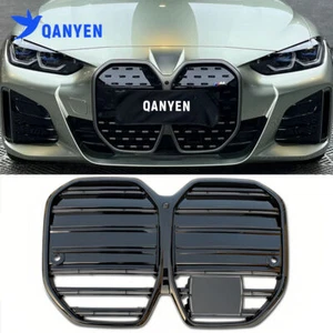 Dual Line Gloss Black Front Kidney Grill Grille Fits for BMW G26 i4 2022-2024 - Picture 1 of 7