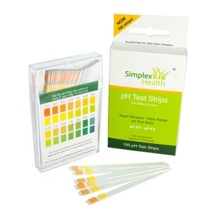 SimpleHealth Alkaline pH Test Strips for Urine & Saliva (100 Strips) for Body pH - Picture 1 of 5