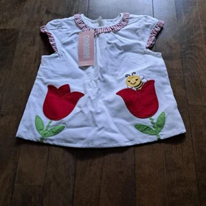 Gymboree bee red tulip flower baby cotton spring top NWT sleeveless 18-14 months - Picture 1 of 4
