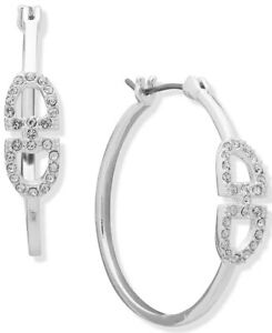 Aro Colgantes Pendientes de Diamante en tono plata cristales brillantes 3.5 CMS