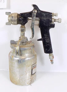 VINTAGE / CENTRAL PNEUMATIC / HEAVY DUTY AIR PAINT SPRAY GUN W/ CANISTER / USED - Picture 1 of 6