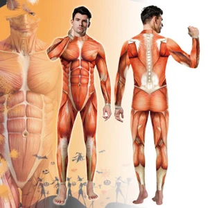 Menschlicher Muskel Hulk Overall Halloween Superheld Body Set Skelett 3D Cosplay - Bild 1 von 11