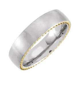 Nueva Cuerda de Acero PVD con Cúpula de Titanio 6mm para Hombre Oro Amarillo Talla 11 - Imagen 1 de 6