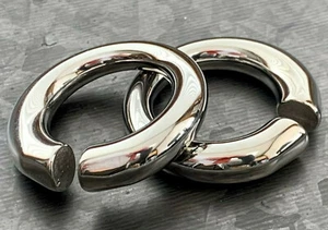 PAIR Tapering Round Surgical Steel Ear Weight Hangers Tunnel Plugs Gauges 0g 00g - Picture 1 of 4