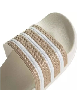 [GY2102] Men’s 9 Adidas ADILETTE Slide Magic Beige / White - Picture 1 of 5