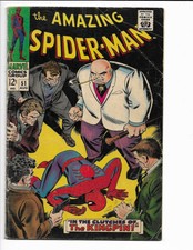 AMAZING SPIDER-MAN 51 - VG- 3.5 - 2ND APPEARANCE OF KINGPIN - 1ST COVER (1967)