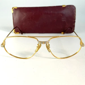 Vintage 80er Cartier Santos Romance Sonnenbrille Gold 22K Trinity Vendome Drake - Bild 1 von 16