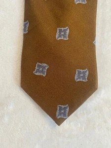 Armani Collezioni Mens Light Brown 100% Silk Tie Geometric Made In Italy Necktie - Picture 1 of 5