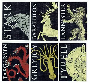 Games Of Thrones Season 2 Complete Family Sigil Chase Card Set H1 - H6 - Picture 1 of 2