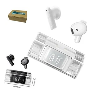 Auricolari bluetooth microfono wireless custodia display per iPhone Smartphone - Imagen 1 de 8