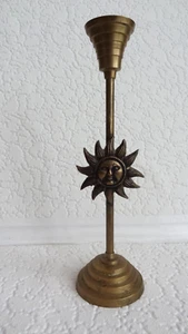 Celestial Sun Brass Candle Holder - Picture 1 of 6