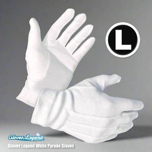 1 Paar - Handschuhe Legend 100% Baumwolle weiß Parade formelle Kleidung Handschuhe - groß - Bild 1 von 11
