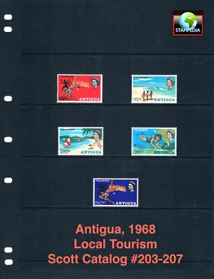 $1.70 Scott Value - 1968 ANTIGUA Tourism Caribbean Islands CV MNH NH UMM - Image 1 of 4