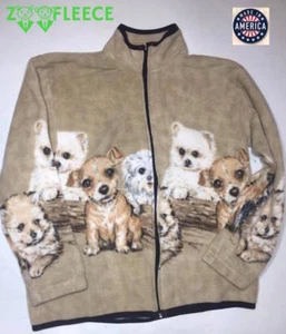 ZooFleece Beige Dogs Jacket Puppy Ugly Sweater Gift Women's Adult Fleece S-L - Picture 1 of 4
