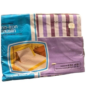 Vtg Fashion Manor No-Iron Muslin Flat Sheet Double Bed 81x96 50%Cotton/Polyester - Picture 1 of 8