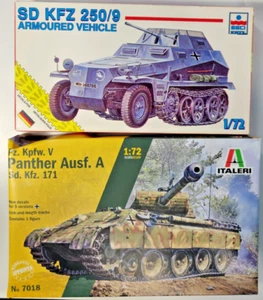 Lot of 2-ESCI/ERTL SD.KFZ 250/9 Halftrack recon+Italeri Panther-1:72-8371+7018 - Bild 1 von 3