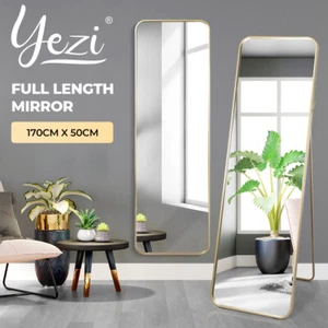 Yezi Full Length Mirror 170x50cm Floor Free Standing Makeup Mirrors Gold Frame - Picture 1 of 12