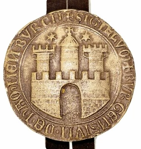 German Castle Handcast of 1451 Historical Original Seal Medieval - Picture 1 of 6