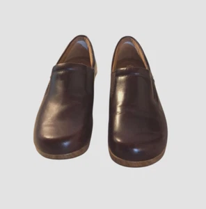 Zuecos de cuero para mujer EuroSole caoba todo el día cómodos soporte para arco talla 7 m - Imagen 1 de 7