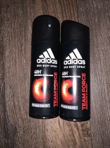 Adidas TEAM FORCE Deodorant Body Spray 24H Power for Men 5 oz 150 ml Lot Of 2 - Picture 1 of 2