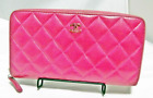 CHANEL Matelasse Round Zip Long Wallet Pink Coco Mark from Japan