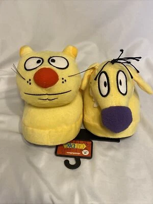 Zapatillas de felpa medianas Nickelodeon Rewind para adultos gato perro talla 7-8 Foto 1 de 4