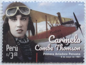 Peru 2024 "Carmela Combe Thomson" Flugzeug, MiNr  neu ** MNH - Bild 1 von 1
