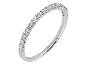 Anillo memory semicircular diamante eternidad 333 8 quilates oro blanco anillo de oro estrecho - Imagen 1 de 5