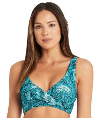 Sujetador Top Bikini Sea Level L15022 Azul Bella Mare Frontal Cruzado Talla US 8 Foto 1 de 4
