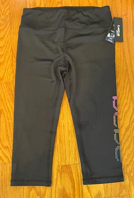 BEBE SPORT, Size X-Large, Black Capri Leggings w/Dotted Logo.  (MSRP $69).   NEW - Image 1 of 4
