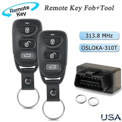 2 for 2011 2012 2013 2014 Hyundai Sonata Keyless Remote Car Key Fob OBD Program - Image 1 of 4