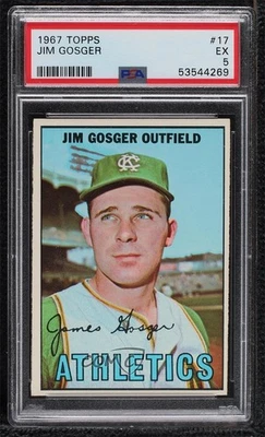 1967 Topps Jim Gosger #17 PSA 5 - Image 1 of 2